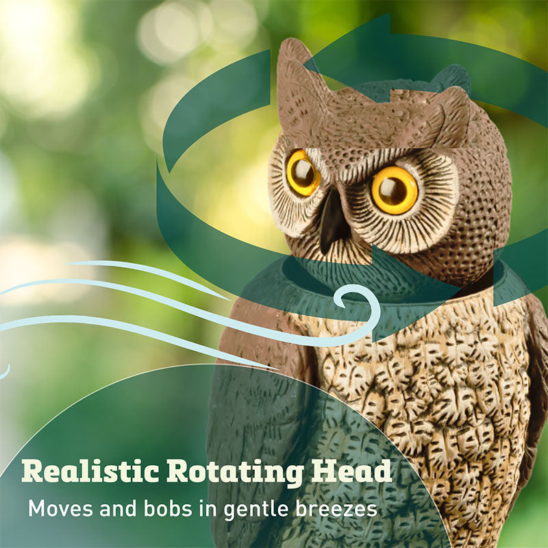 Dalen Bird Scare Realistic Owl with Rotating Head