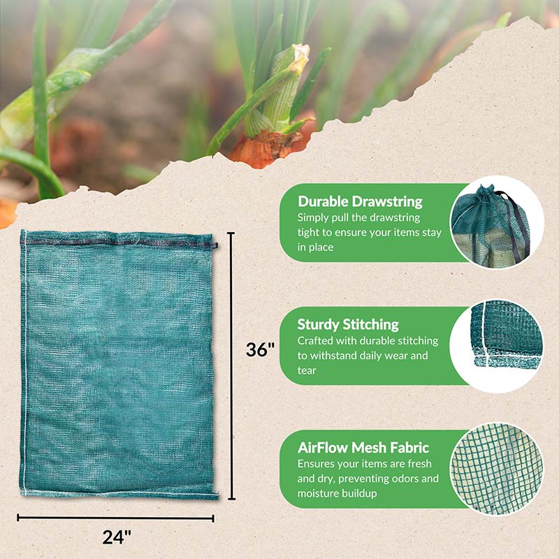 Mesh Produce Bags for Onions Corn Potatoes 24" x 36"