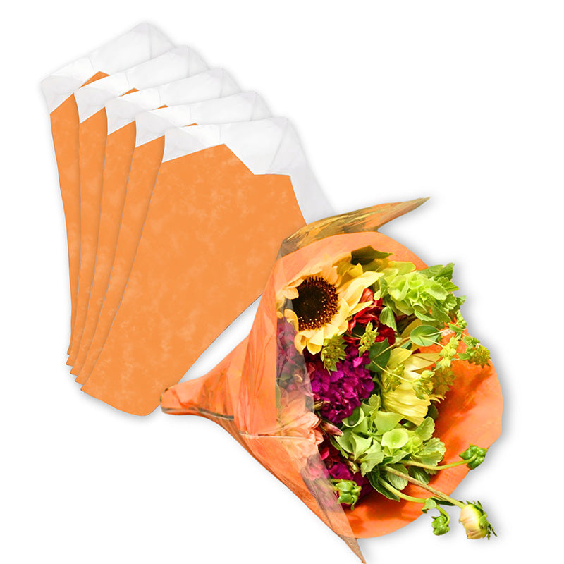 Tissue-Look Bouquet Sleeves (Orange Small)