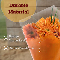 Tissue-Look Bouquet Sleeves (Orange Small)