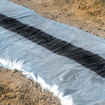 Metallic W/Stripe Plastic Mulch 4' x 600'