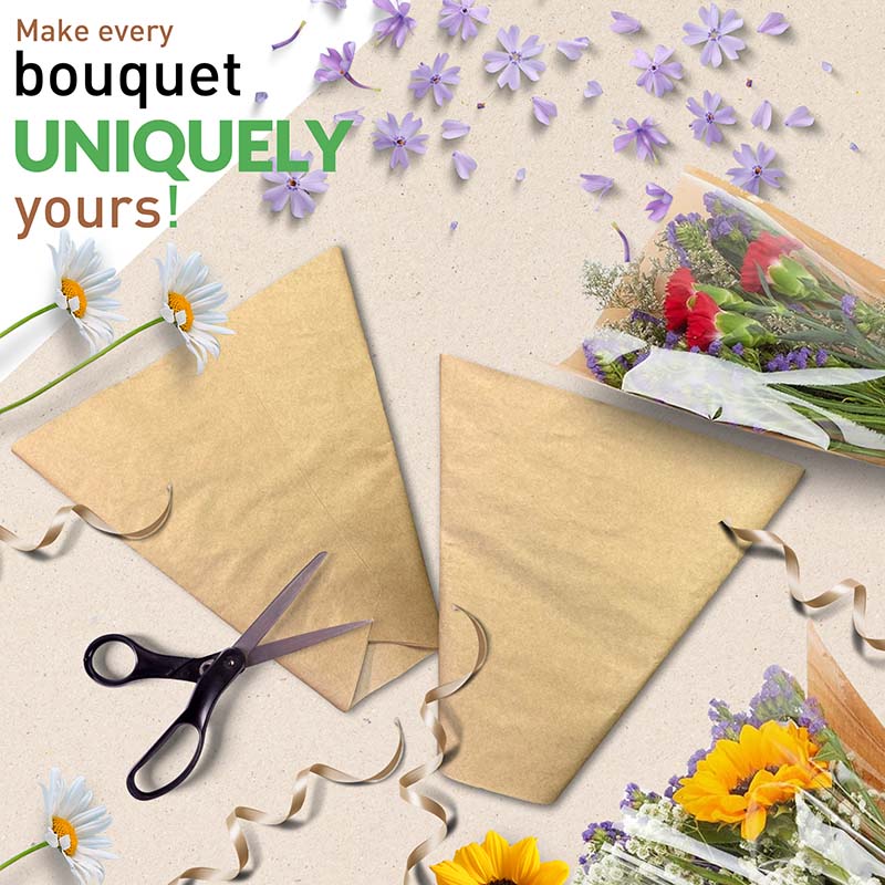 Kraft Paper Bouquet Sleeves (Small)