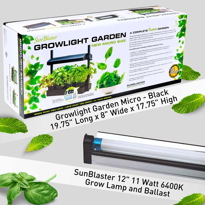 SunBlaster Micro Grow Light Garden - Black