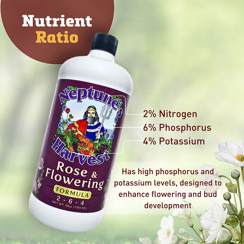 Neptune's Harvest Rose & Flowering 2-6-4 32 oz. (1 qt.) Organic Fertilizer