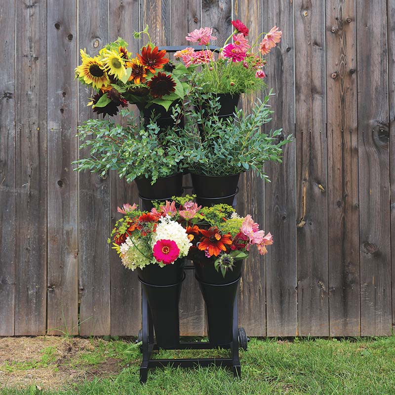 Cut Flower Display 6 Bucket Stand