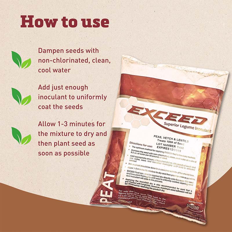 Exceed Pea, Vetch and Lentils Organic Inoculant 5 oz.