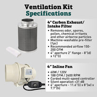 Walden 4" Grow Tent Ventilation Kit