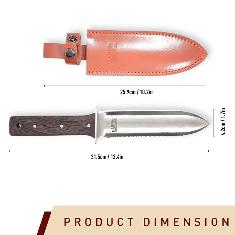 Harris Seeds Soil Hori Knife w/Leather Sheath