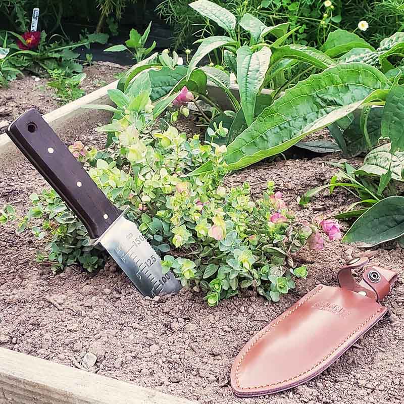 Harris Seeds Soil Hori Knife w/Leather Sheath