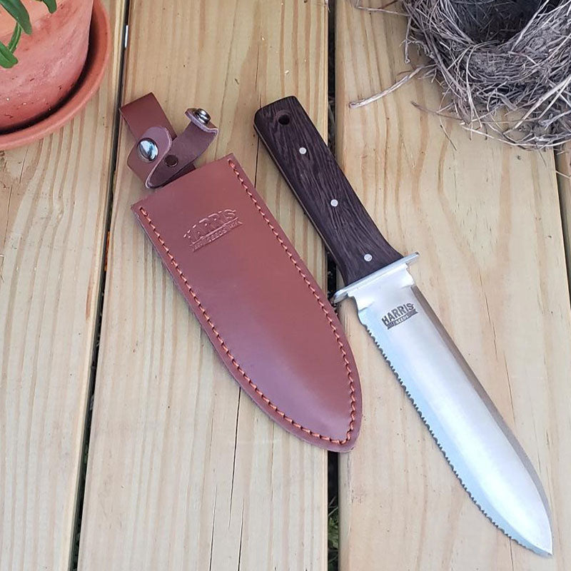 Harris Seeds Soil Hori Knife w/Leather Sheath